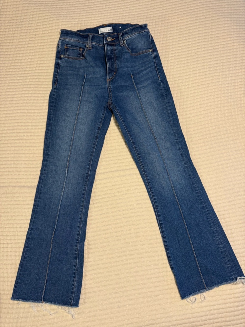 LOFT Kick Crop Front-Seamed Flare Jeans